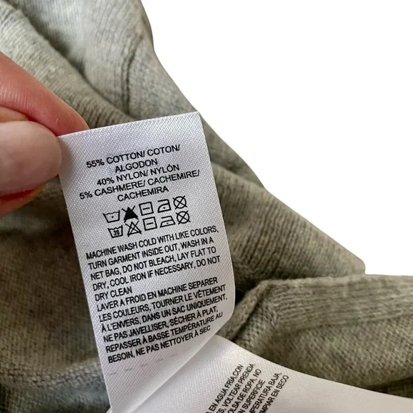 Lucky Brand Gray Cashmere Blend V-Neck Relaxed Sweater Medium - Picture 12 of 12